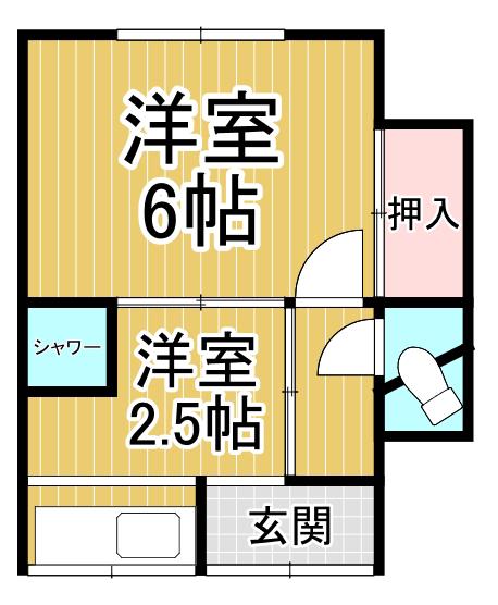 JR東海道本線 尼崎駅(JR) 徒歩8分 2階建 築67年(2K/2階)の間取り写真
