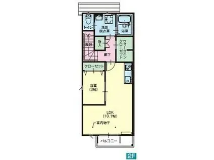 ANGEL(1LDK/2階)の間取り写真