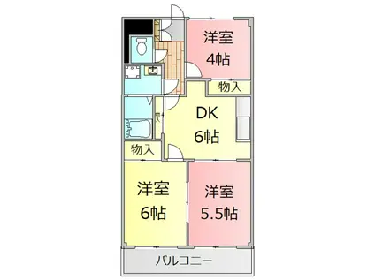 ロイヤルカサブランカ(3DK/3階)の間取り写真