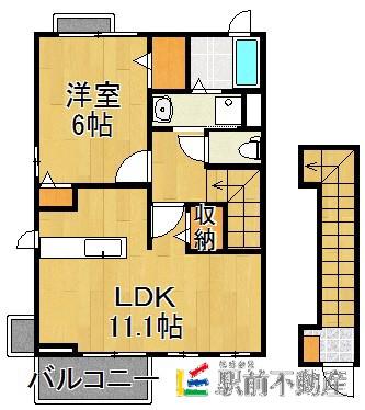 エンファント葵(1LDK/2階)の間取り写真