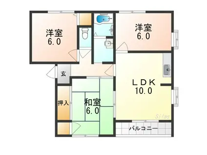 ファミール白鷺(3LDK/2階)の間取り写真