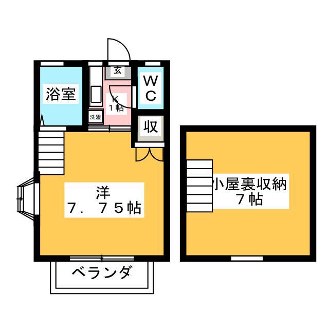 MTY43(1K/2階)の間取り写真