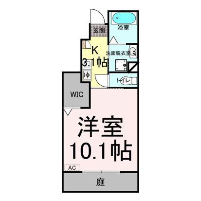 ハルモニア(1K/1階)の間取り写真