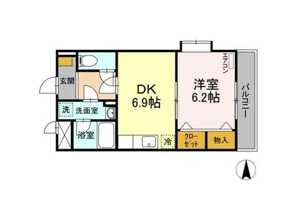 アメニティ富里(1DK/4階)の間取り写真