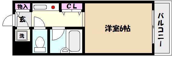 アンシャンテ御影(1K/1階)の間取り写真