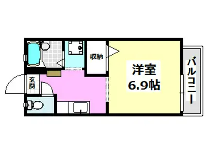 大住町光陽ハイツ(ワンルーム/2階)の間取り写真