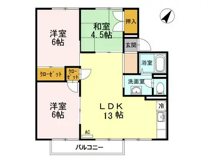 セジュール床波(3LDK/1階)の間取り写真