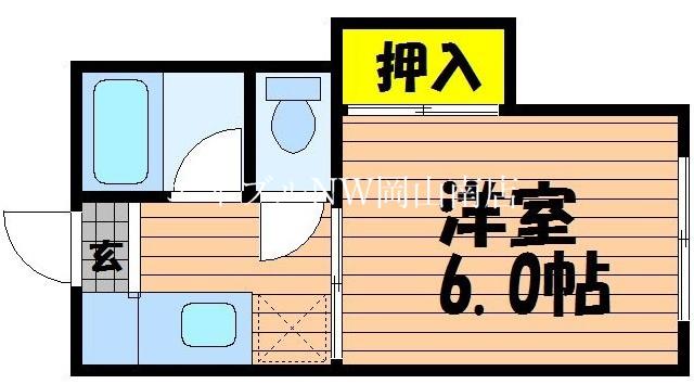 コーポレイバン(1K/2階)の間取り写真