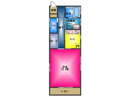 カサ・ボニタ(1K/1階)の間取り写真