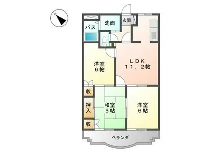 サンライズ(3LDK/2階)の間取り写真