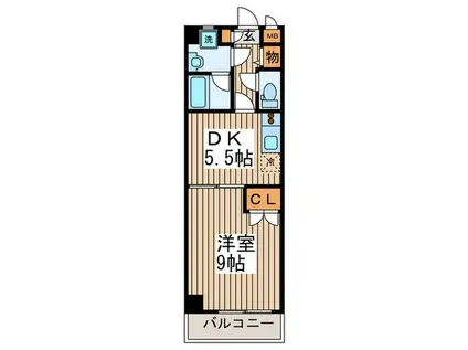 ロジェ桜本町(1DK/5階)の間取り写真