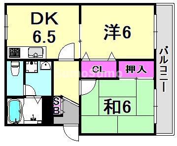 青葉ハイツ(2DK/1階)の間取り写真