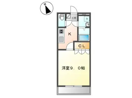 フィオーレ(1K/2階)の間取り写真