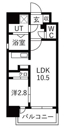 グランフェリーチェ・ナイン(1LDK/12階)の間取り写真