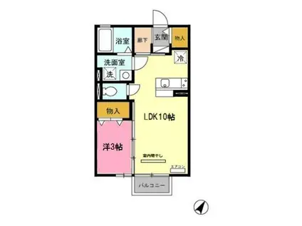 DSモナリエ(1LDK/1階)の間取り写真