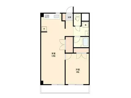 レジデンス中島(1LDK/4階)の間取り写真