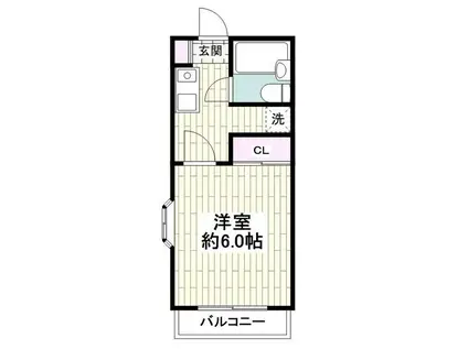 メゾンド腰越(1K/1階)の間取り写真