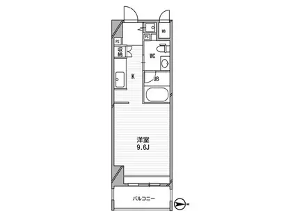 アーデンタワー南堀江(1K/4階)の間取り写真