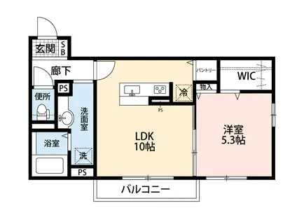 D-ROOMSUMON柳橋(1LDK/1階)の間取り写真
