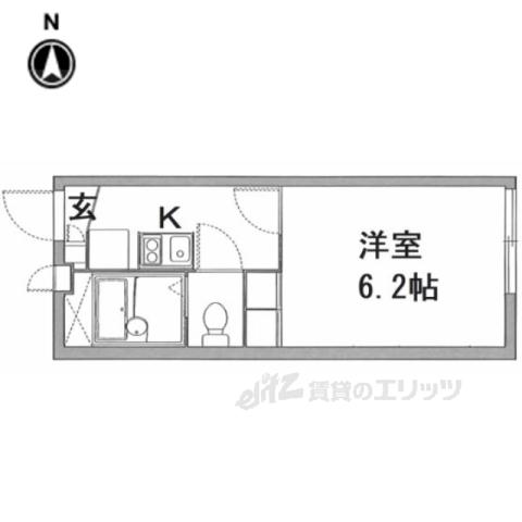 レオパレスベルともろぎ(1K/1階)の間取り写真