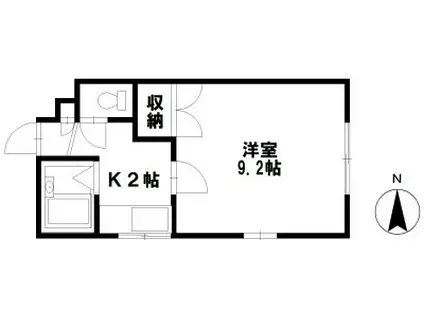 オクトシャングリラ(1K/2階)の間取り写真