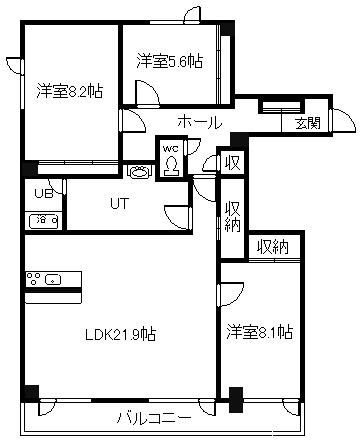 N120(3LDK/5階)の間取り写真