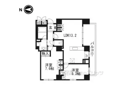 イーグルコート御池高瀬川(2LDK/3階)の間取り写真