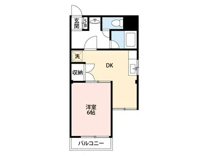 セザール田迎(1DK/2階)の間取り写真