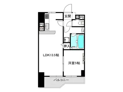 YSレジデンスビル(1LDK/3階)の間取り写真