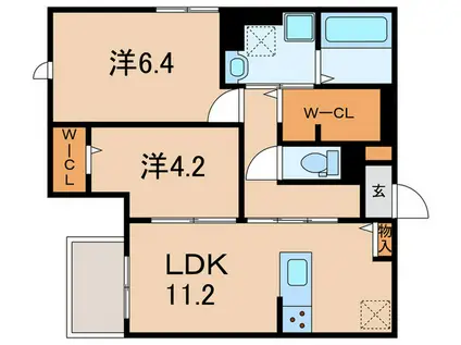 LA MAISON林崎(2LDK/1階)の間取り写真