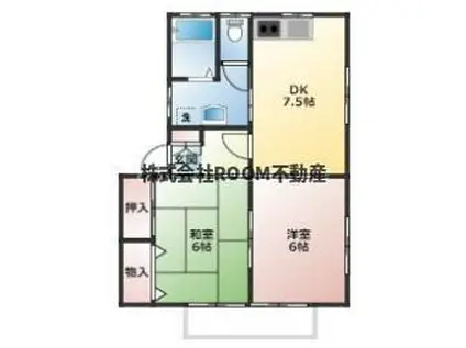 グリーンコーポ立野(2DK/1階)の間取り写真