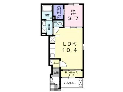 サザンクロス II(1LDK/1階)の間取り写真
