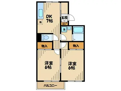 メゾンエクレール(2DK/1階)の間取り写真