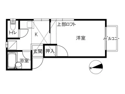 メゾンドール(1K/2階)の間取り写真