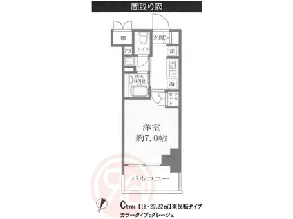 クレストコート靭公園 THE CLASS(1K/7階)の間取り写真