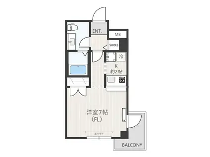 ヴァルス ノブレ(ワンルーム/1階)の間取り写真