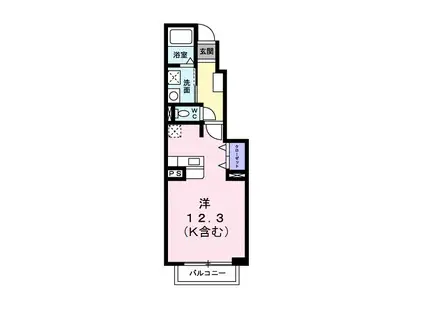 レフィナードA(ワンルーム/1階)の間取り写真