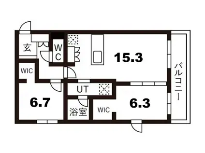 ピオネロ恵庭IV(2LDK/4階)の間取り写真