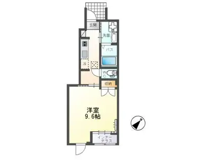 スターテラスII下岡本町アパート(1K/1階)の間取り写真