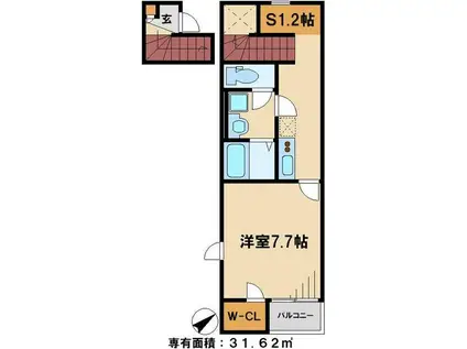 LA CAMPANA(1SK/2階)の間取り写真
