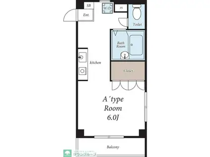 ヴィラ綾瀬(1K/1階)の間取り写真