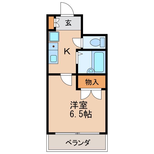 セントラルホーム千早(1K/5階)の間取り写真