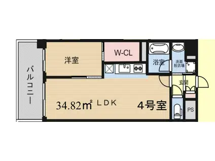 グレイス 阿倍野松崎(1LDK/3階)の間取り写真