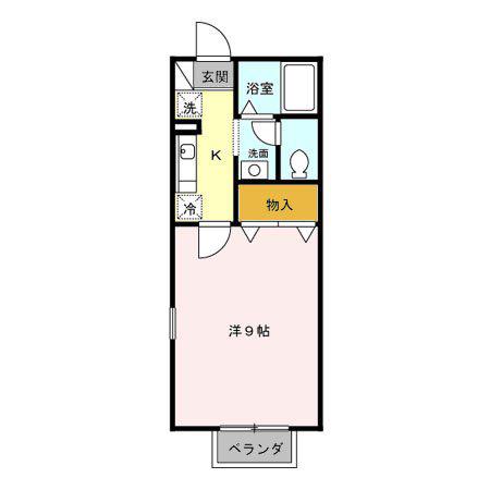 ブランヴェール(1K/2階)の間取り写真