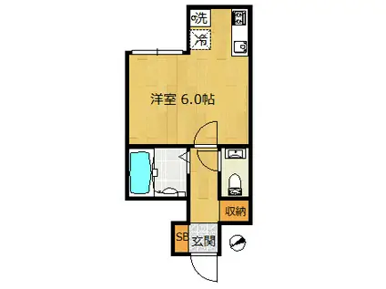 ALLEY HOUSE(ワンルーム/1階)の間取り写真