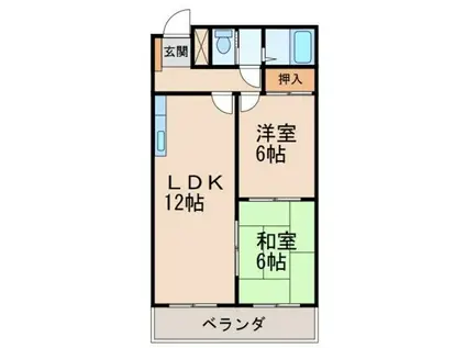 サンライト関戸(2LDK/3階)の間取り写真