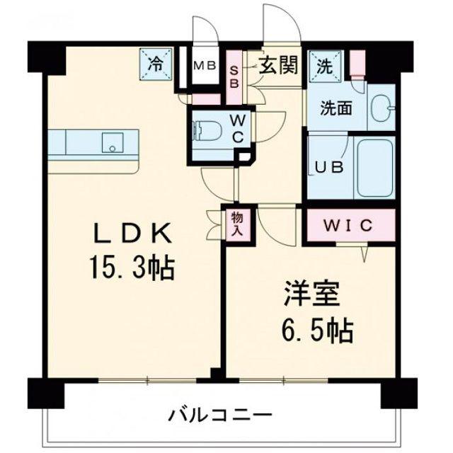 プレサンス東淀川駅前プローシェ(1LDK/15階)の間取り写真