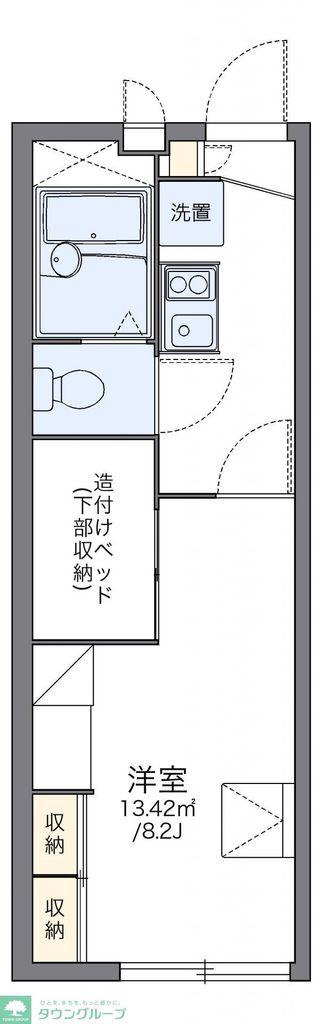 レオパレスディアコート六木(1K/2階)の間取り写真