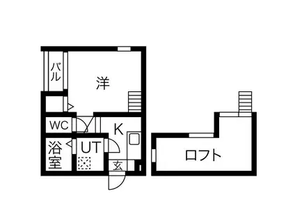 エスポワール(1K/2階)の間取り写真