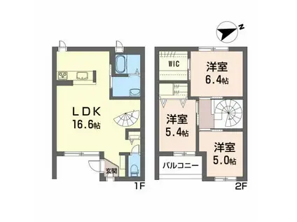 リオ・セレッソD(3LDK/1階)の間取り写真